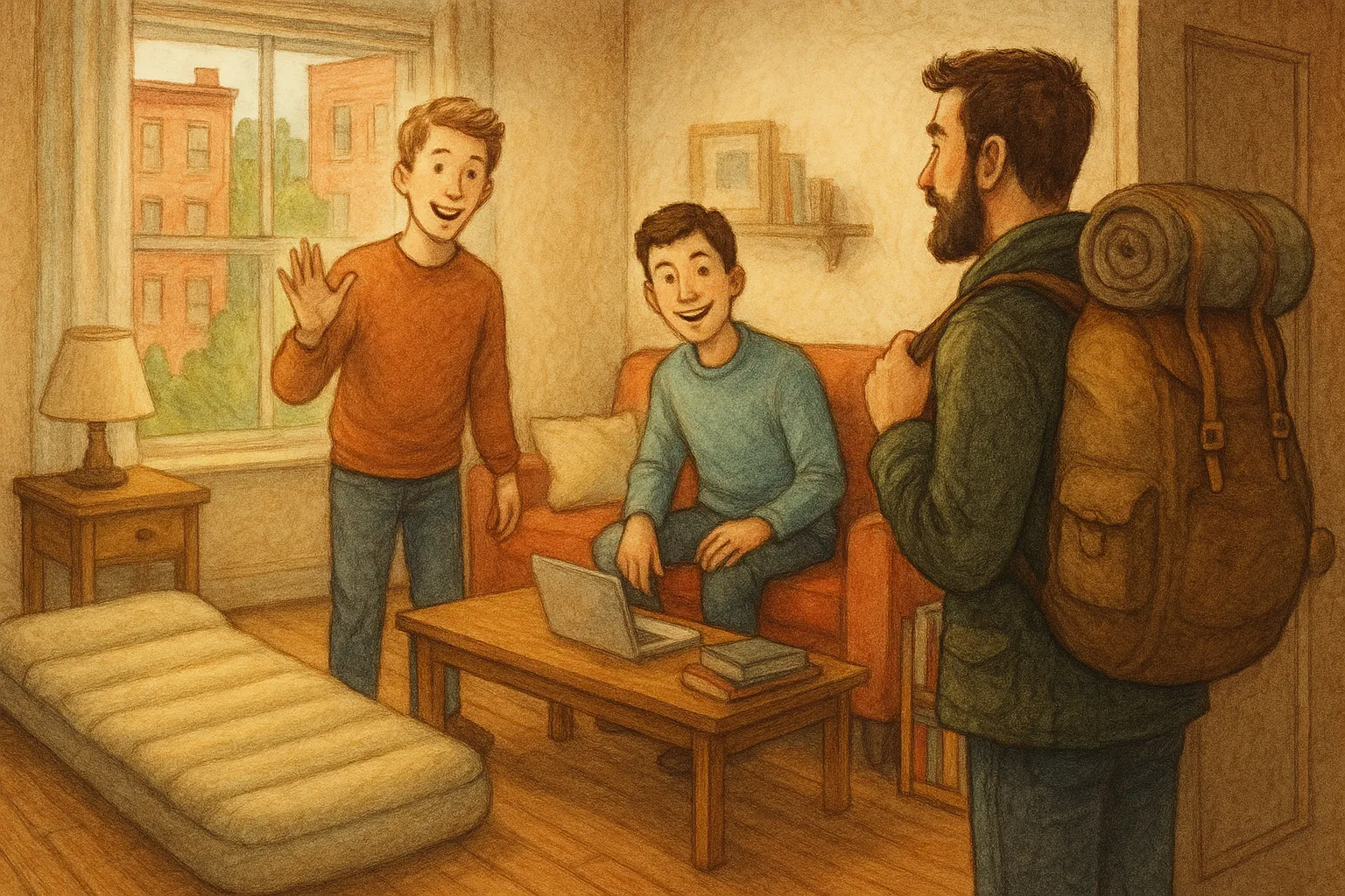 The Origin of Airbnb Illustration
