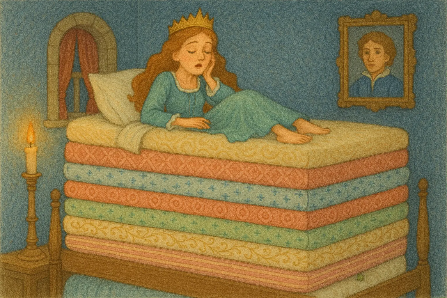 The Princess and the Pea Illustration