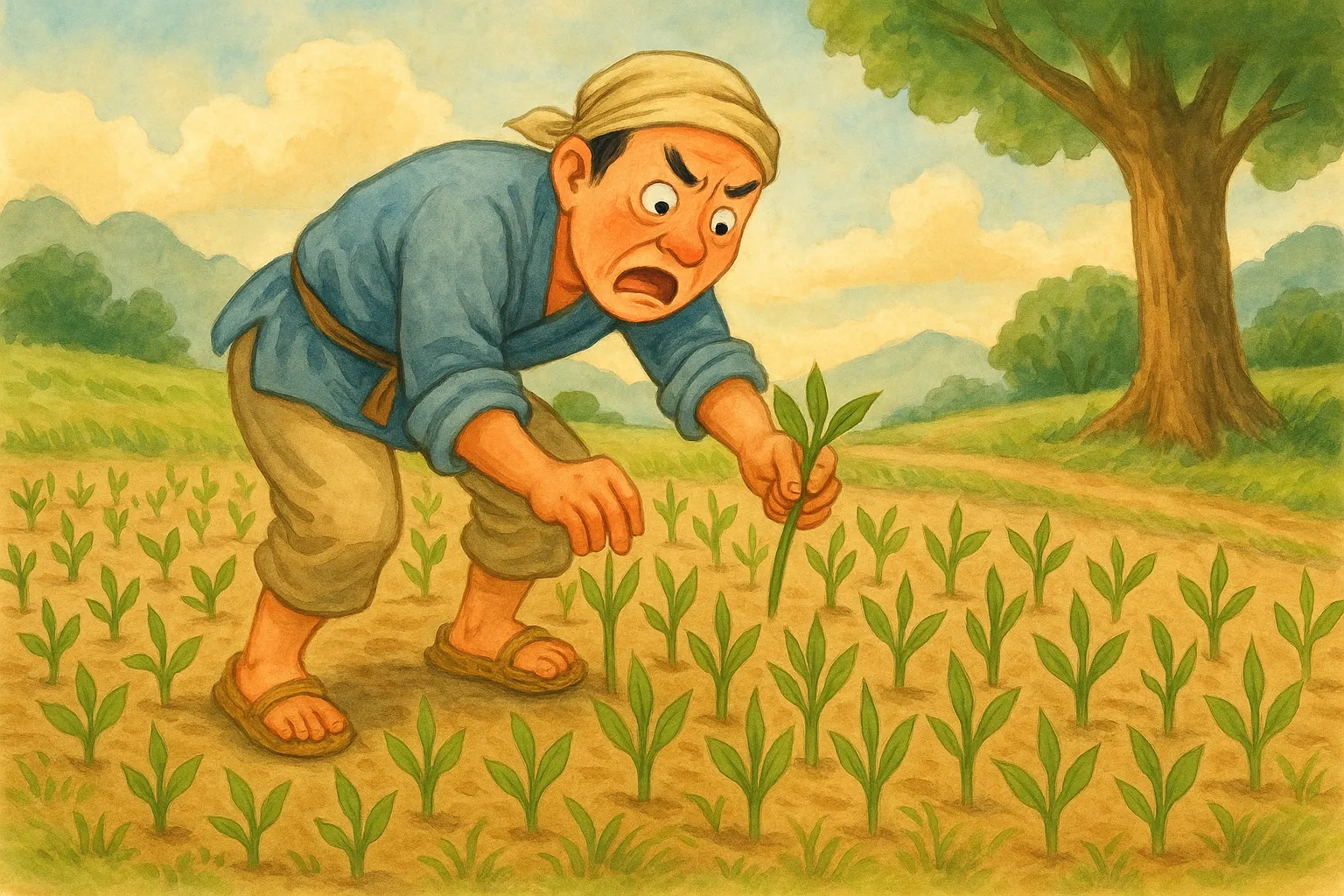 The Impatient Farmer Illustration